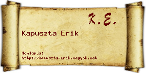 Kapuszta Erik névjegykártya