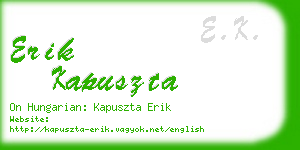 erik kapuszta business card